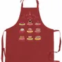 Aprons - Recycled pocketless kitchen apron French Pâtisserie Rouge 72 X 90 - MAISON VIVARAISE - SDE VIVARAISE WINKLER
