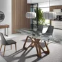 Dining Tables - Rectangular tempered glass extending dining table - ANGEL CERDÁ