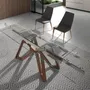 Dining Tables - Rectangular tempered glass extending dining table - ANGEL CERDÁ