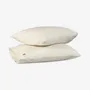 Linge de lit - Ensemble de 2 taies d'oreiller en coton, 50 x 70 cm, naturel - DILIOS