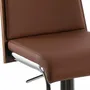 Chairs - Brown and walnut leatherette swivel stool - ANGEL CERDÁ