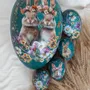 Cadeaux - œufs de Pâques 15 cm 'Floral Couture' - NESTLER GMBH FEINKARTONAGEN