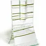 Vases - Petit vase transparent a rayures vert pomme et blanches de 8 x 13 cm - CARNEOL GLASS