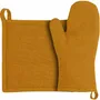 Potholders - Recycled Kitchen Glove and Pot Holder Jona Ambre 15 X 30 - MAISON VIVARAISE - SDE VIVARAISE WINKLER