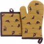 Maniques - Lot gant de cuisine/manique Dubout Partition de chats Cannelle 18 x 28 - MAISON VIVARAISE - SDE VIVARAISE WINKLER