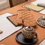 Potholders - Set of Recycled Oven Mitt/Pot Holder Grace Caramel 15 X 32 - MAISON VIVARAISE - SDE VIVARAISE WINKLER