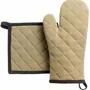 Potholders - Set of Recycled Oven Mitt/Pot Holder Grace Camel 15 X 32 - MAISON VIVARAISE - SDE VIVARAISE WINKLER