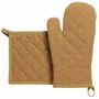 Potholders - Recycled oven mitt and pot holder set Grace Cannelle 18 X 32 - MAISON VIVARAISE - SDE VIVARAISE WINKLER