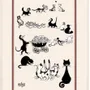 Torchons - Grand Torchon Dubout Multi-Chats Ecru 60 X 80 - MAISON VIVARAISE - SDE VIVARAISE WINKLER