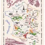 Dish towels - Kitchen Towel Carte Vins France Ecru 72 X 48 - MAISON VIVARAISE - SDE VIVARAISE WINKLER