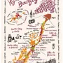 Dish towels - Tea Towel La carte des Bourgognes Écru 48 X 72 - MAISON VIVARAISE - SDE VIVARAISE WINKLER