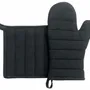 Potholders - Recycled Kitchen Glove and Pot Holder Jona Noir 15 X 30 - MAISON VIVARAISE - SDE VIVARAISE WINKLER