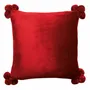 Cushions - Cushion Tender Pompoms Rubis 45 X 45 - MAISON VIVARAISE - SDE VIVARAISE WINKLER
