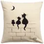 Coussins - Coussin Dubout 3 chats Ecru 45 x 45 - MAISON VIVARAISE - SDE VIVARAISE WINKLER