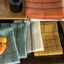 Dish towels - Kilia Checkered Linen-Cotton Tea Towel Bronze 50 X 70 - MAISON VIVARAISE - SDE VIVARAISE WINKLER