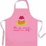 Tabliers de cuisine - Tablier de cuisine enfant Je cuisine comme un chef recyclé Rose 52 x 63 - MAISON VIVARAISE - SDE VIVARAISE WINKLER