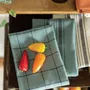 Dish towels - Kilia Checkered Linen-Cotton Tea Towel Vert de gris 50 X 70 - MAISON VIVARAISE - SDE VIVARAISE WINKLER