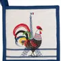 Potholders - Recycled Pot Holder French Cocorico Écru/Bleu 20 X 20 - MAISON VIVARAISE - SDE VIVARAISE WINKLER
