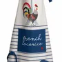 Aprons - Recycled Kitchen Apron French Cocorico Écru/Bleu 85 X 72 - MAISON VIVARAISE - SDE VIVARAISE WINKLER