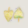 Home fragrances - Duo of Heart Lavender Sachets - Or Mimosa - PARESSE PARIS