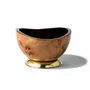 Christmas garlands and baubles - Burl Veneer Accent Bowl (Brass Base) - LADORADA