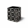 Bathroom storage - Bone Domino Black Wastebin - LADORADA