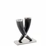 Candlesticks and candle holders - Dark Horn Silver Candleholder - LADORADA