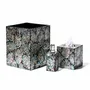 Bathroom storage - Mother of Pearl- Black Tissue Box - LADORADA
