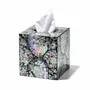 Bathroom storage - Mother of Pearl- Black Tissue Box - LADORADA