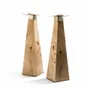 Candlesticks and candle holders - Burl Veneer Candleholder Set - LADORADA