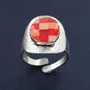 Bijoux - BAGUE GOMME COULEUR ARGENT ROUGE - TARATATA BIJOUX