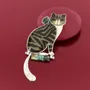 Bijoux - BROCHE TABBY COULEUR ARGENT NOIR - TARATATA BIJOUX