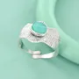 Bijoux - BAGUE OPIUM COULEUR ARGENT TURQUOISE - TARATATA BIJOUX