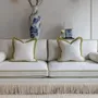 Sofas - ORLANDO SOFA — MADRAS CHEVRON — IVORY FRINGES - RIJD INTERIOR