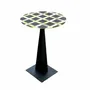 Lawn tables - Round table in natural slate, color joints, H 73 D 50 cm, - ARDOISE DESIGN