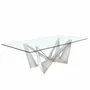 Dining Tables - Rectangular tempered glass and chrome-plated steel dining table - ANGEL CERDÁ