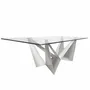 Dining Tables - Rectangular tempered glass and chrome-plated steel dining table - ANGEL CERDÁ