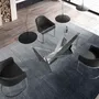 Dining Tables - Rectangular tempered glass and chrome-plated steel dining table - ANGEL CERDÁ