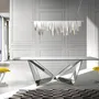 Dining Tables - Rectangular tempered glass and chrome-plated steel dining table - ANGEL CERDÁ