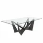 Dining Tables - Rectangular tempered glass and black steel dining table - ANGEL CERDÁ