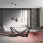 Dining Tables - Rectangular tempered glass and black steel dining table - ANGEL CERDÁ