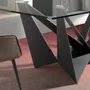 Dining Tables - Rectangular tempered glass and black steel dining table - ANGEL CERDÁ