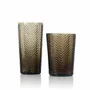 Glass - The Herringbone Highball - Smoke - BAZAR BIZAR LIVING