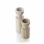 Candlesticks and candle holders - The Travertine Hourglass Candle Holder - Beige - S - BAZAR BIZAR LIVING