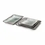 Everyday plates - The Lotus Ice Rectangular Plate - Grey Brown - L - BAZAR BIZAR LIVING