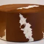 Poufs - Grand pouf circulaire en peau de vache - ECUIRA