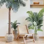 Floral decoration - Artificial palm tree with 11 fronds in black plastic pot - LIGNE DÉCO