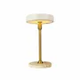 Table lamps - MOONLIGHT Mini LED rechargeable table lamp beige, brass, travertine - DYBERG LARSEN