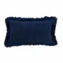 Cushions - The Azure Fringe Cushion Cover - Indian Blue - 30x50 - BAZAR BIZAR LIVING