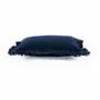 Cushions - The Azure Fringe Cushion Cover - Indian Blue - 30x50 - BAZAR BIZAR LIVING
